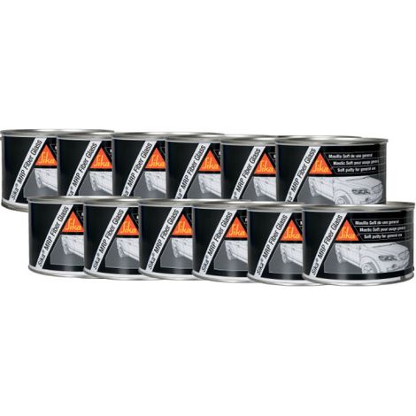 Lot de 12 mastics fibres de verre pour tôle - SIKA MRP Glass Fiber - Gris - 2kg