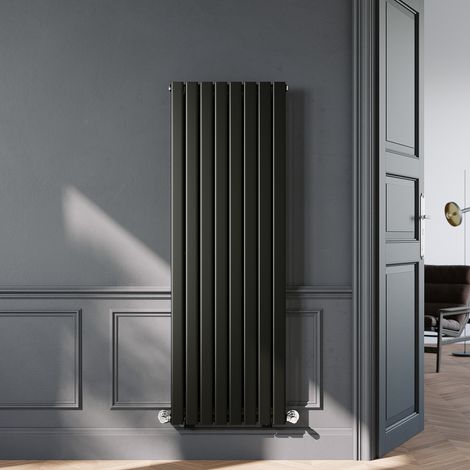 ELEGANT 1600 x 544mm Black Vertical Radiator Designer Single Panel Flat Panel Rads (1/5)
