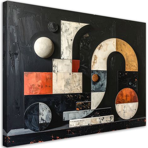 Tableau déco Formes géométriques abstraites en noir 100x70
