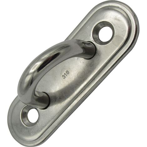 Oblong Pad Eye Plate 8MM Stainless Steel (Marine Rope Hook Loop Rigging) (1/5)