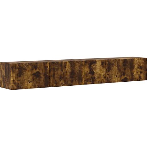 TV Wall Cabinet Wall-mounted 2 pcs Smoked Oak 98 x 31 x 29.5 cm vidaXL (1/5)