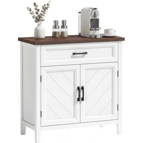 Buffet rustique moderne avec étagère réglable, espace de rangement et 2 portes. (1/5)