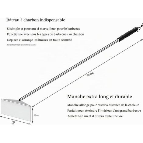 Barbecue Charbon Bois Pelle à Cendres Pelle cheminée Poêle Bois Four Pizza Nettoyant Barbecue Acier Inoxydable Tisonnier Grattoir Outil Nettoyage Accessoires fumoir (1/4)
