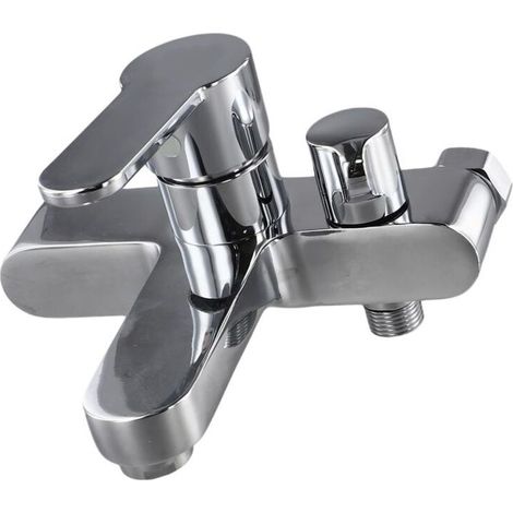Triple Brass Shower Faucet Set Bathroom Hot and Cold Water Tub Tap Side Opening Dual Control Easy Installation (1/5)