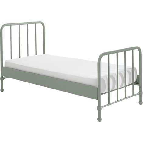 Lit 90x200 sommier inclus Vipack Bronxx Vert olive mat (1/3)