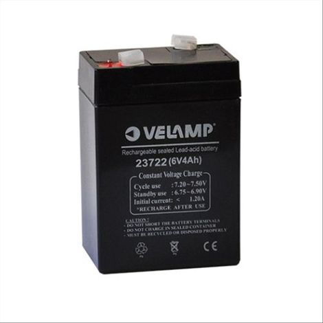 BATTERIA AL PIOMBO RICARICABILE 6V 4,0Ah - mm 70x47x106h