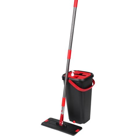 Reinigungsset Mop QuickShine MagicHome, flach, mit 8 Lit. Auswringeimer, für Böden