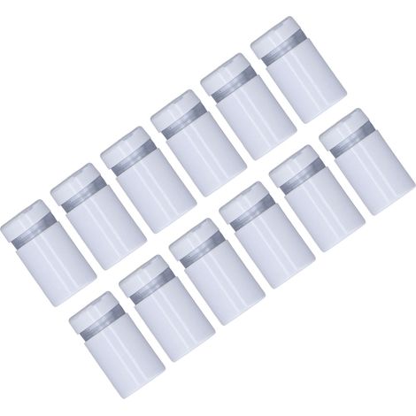Lot de 12 vis à distance inox 12x20mm fixations murales pub enseigne tableau déco blanc (1/5)