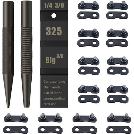 3 pcs scie de poche avec 12 ensembles de kit de réparation de maillons de chaîne de tronçonneuse (1/2)