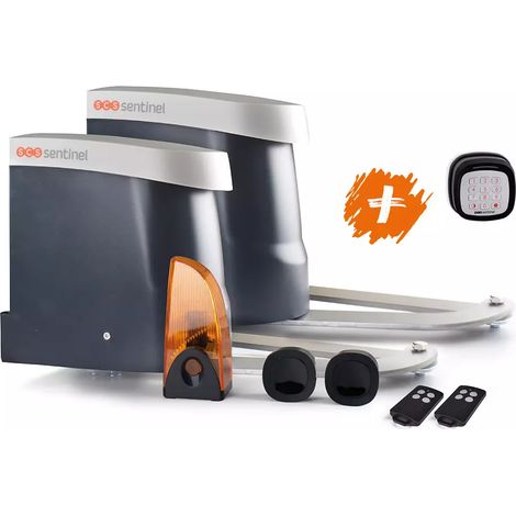 Scs Sentinel – Kit motorisation portail battant 5m 500kg – Clavier à code sans fil – Ouverture rapide 15s – 2 télécommandes incluses (1/5)