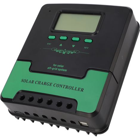 Solar-Laderegler MPPT mit LCD-Display, zwei USB-Anschlüssen (5 V 3 A, 12 V, 24 V) zum Laden von Batterien (60 A) (1/5)