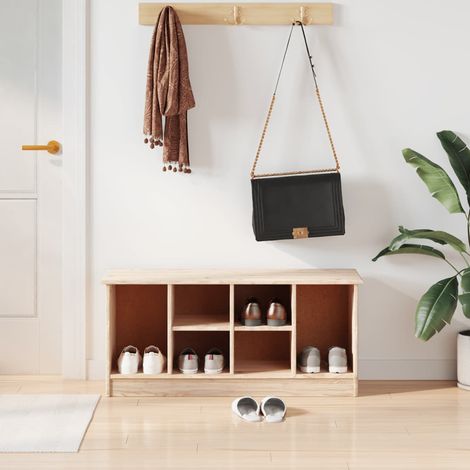 vidaXL Panca Porta Scarpe ALTA 100x35x45 cm in Legno Massello di Pino (1/5)