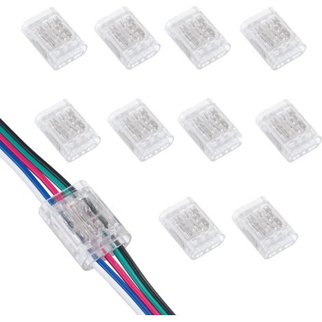 5-poliger Kabelverbinder – 10 Stück, werkzeugfreier Crimpanschluss für 22–20AWG, ideal für RGB+CCT LED-Systeme und komplexe Steuerleitungen