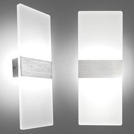 12W Applique Murale Interieur Led Salle, Luminaire Mural Moderne Blanc Froid 6000K, Lumiere Murale Led 750LM AC 220V Lampe Murale Led Salon Cuisine, Scaliers, Décoration Club [Classe énergétique F] (1/5)