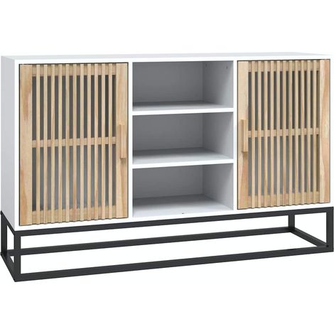 Aparador de madera contrachapada blanco 105x30x65 cm vidaXL