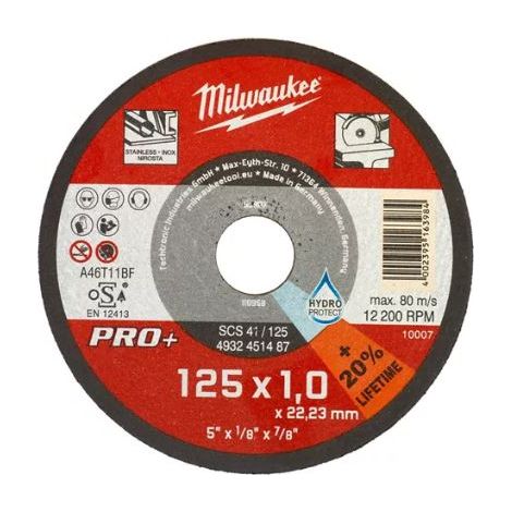 Disco da taglio sottile per acciaio 125x1mm Milwaukee SCS 41 Pro+ 4932451487