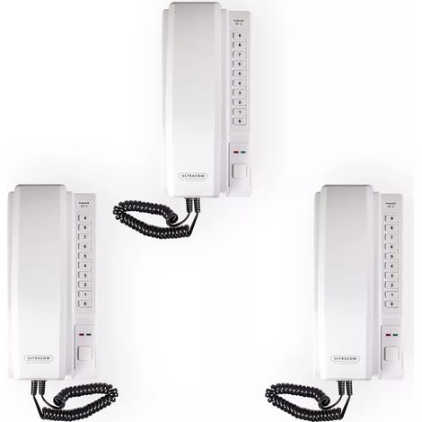 Interphone de bureau sans-fil 800 mètres - 3 Stations d'appel alimentées et/ou autonomes (1/5)
