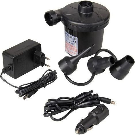 Pompe à air électrique 150 W, alimentation 220 V AC / 12 V DC, couleur noire, pour gonflage et usage domestique ou véhicule (1/5)