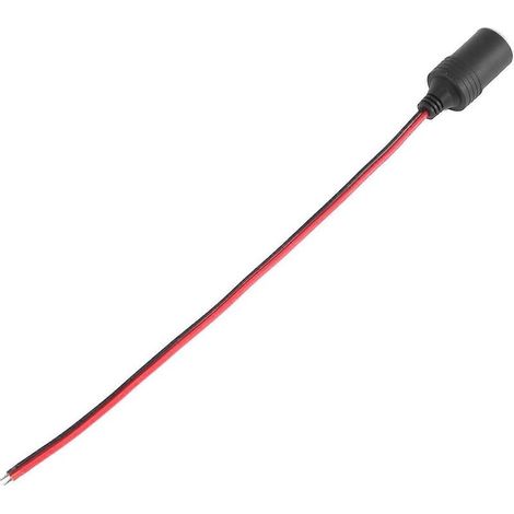 Chargeur de voiture avec prise allume-cigare femelle noire et câble de 26 cm (1/5)