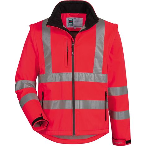 Gr .L (54/56) CULLEN WARNSCHUTZ-SOFTSHELLJACKE rot CULLEN HIGH VISIBILITY SO (1/3)