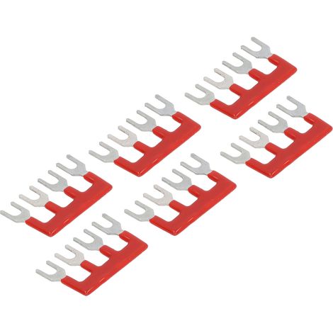 Lot de 20 borniers à fourche, conducteurs en cuivre, gaine PVC, 400 V, 15 A, rouge TB 1504