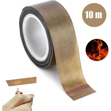 Ruban adhésif haute température PTFE 0,13 mm épaisseur – 25 mm largeur – 10 m longueur – Protection pour bois et surfaces sensibles (1/4)