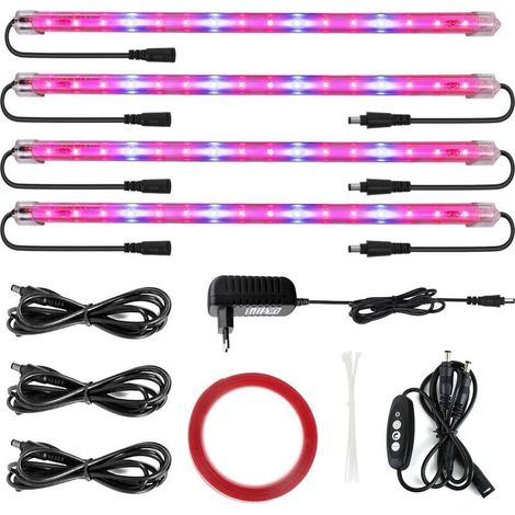IP65 Lampe Horticole Culture Indoor 40W LED Horticole T5 Grow LED avec Minuterie 3H/6H/12H et Luminosité Dimmable 25%/50%/75%/100% pour Intérieur/Serre/Hydroponique/Grow Box Culture [4Pcs] (1/5)