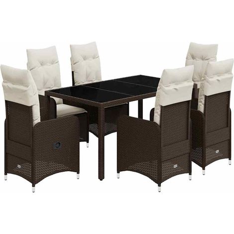 Maison Exclusive - Set de mesa y sillas jardín 7 pzas con cojines (1/5)