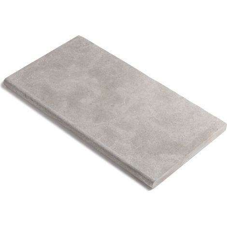 Dessus de marche Pierre de l'Atlas Gris 61x33x3 cm Bord 1/2 Rond (à l'unité) - RO'MA NATURE