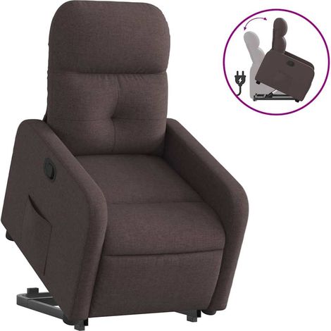 Maison Exclusive - Relaxsessel mit Aufstehhilfe Dunkelbraun Stoff