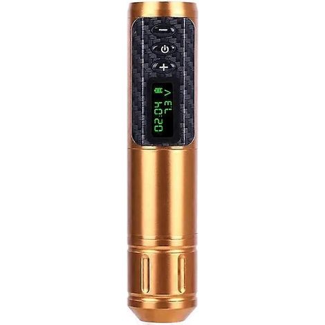 Stylo à tatouer sans fil avec affichage LED numérique, batterie, moteur sans noyau, fournitures pour tatoueurs (or). (1/5)
