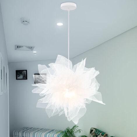 Stoex – Lustre suspension contemporain 50 cm E27 blanche – Abat-jour décoratif pour chambre enfant et salon – Longueur de corde 100 cm (1/5)