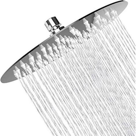 ALLIANDISPointure de douche de pluie haute pression, 8 pouces 304 Pouche de douche de précipitations en acier inoxydable, look miroir-pke, angle de pulvérisation pivotant, expérience de douche voluptu (1/4)