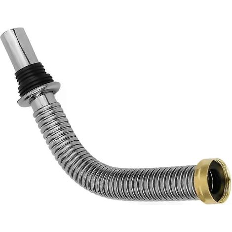 Perfekter Spülbeckenanschluss: Edelstahl-Spülbecken-Siphon-Abflussschlauch, flexibel, 40/60 cm Länge, Silber-JXLGV (1/5)