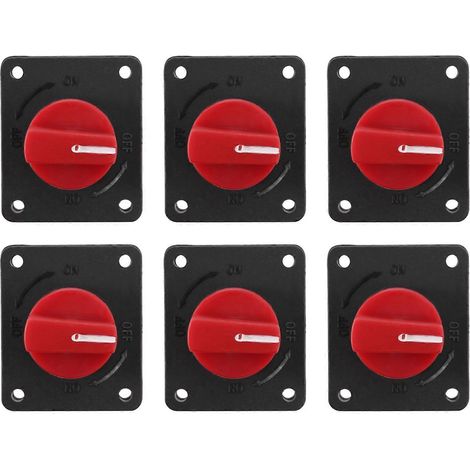 Interrupteur de batterie, interrupteur d'alimentation, isolateur rotatif, coupe-circuit pour voiture, bateau, fourgonnette, camion, camping-car, quad, caravane (type J, lot de 6) (1/5)
