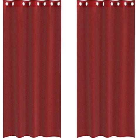 Maison Exclusive - Tende in Voile con Occhielli 2 pz Rosso Vino