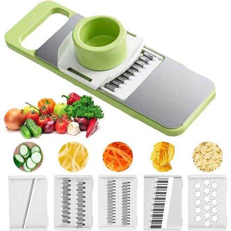Cortador de verduras multifuncional 5 en 1, rallador de cocina para queso, cebolla y patata. (1/5)