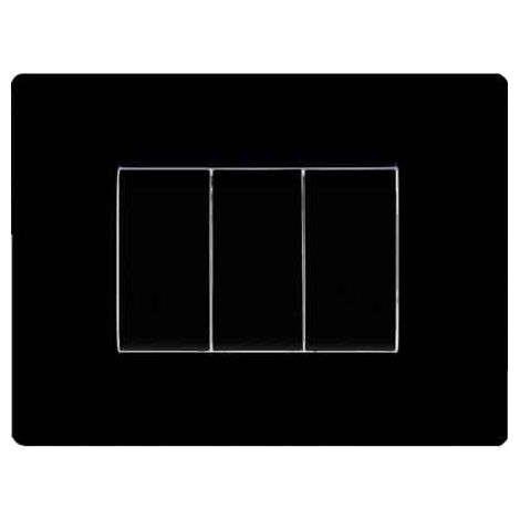 PLACA DE CUBRE-INTERRUPTOR NEGRA 'MYLIFE Q' 3 posiciones