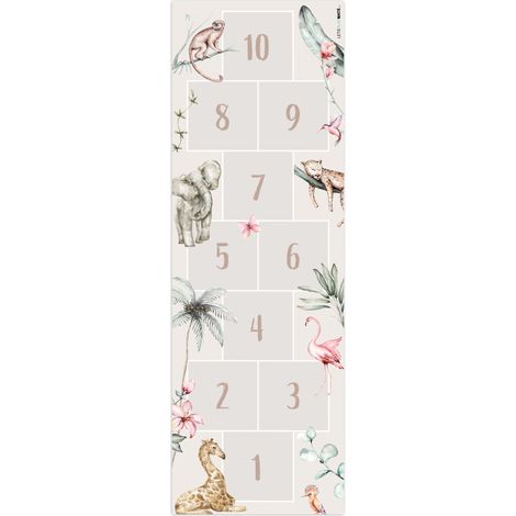 PLAY MAT Hinkelpad - Animals - Safari - Watercolor - Children 90x270 cm