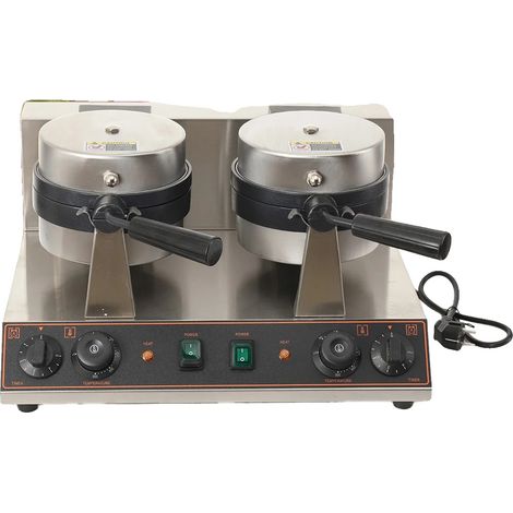 Gaufrier, Acier Inoxydable, 220 V, 2600 W Puissance Totale, Plage de Température de 50 °C à 300 °C, Temps de Cuisson de 0 à 5 Minutes (1/5)