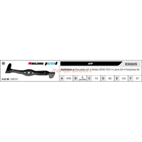 Lama AYP per trattorino tagliaerba rasaerba tosaerba piatto 42" R302635