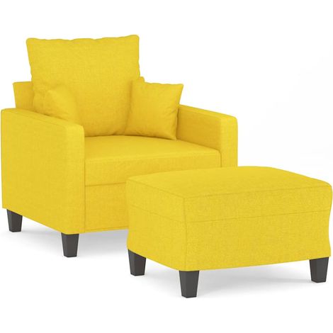 Maison Exclusive - Poltrona con Poggiapiedi Giallo Chiaro 60 cm in Tessuto