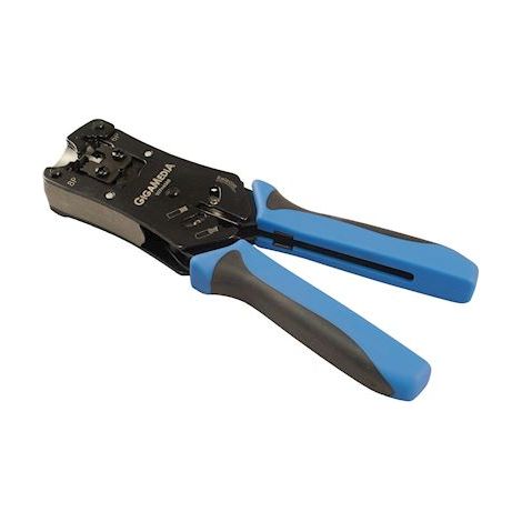 pince à sertir - a cliquet - pour connecteur modular 4, 6 et 8 points - gigamédia 907h468b