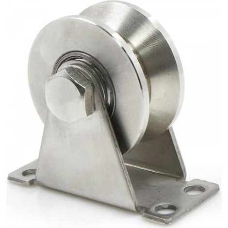 Roues en Acier avec Rainure en V, Poulie de Levage, Poulies pour Cordes en Acier, Poulie Inox Poulie, Roulette à Rainure en V, Diamètre de la Poulie 48mm, Capacité de Poids 150kg (1/5)