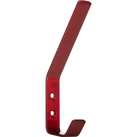 SO-TECH - Patère murale Loxten - L45×P20 mm - Inox - Rouge - Pour vestiaire, entrée, chambre - Pour manteaux, écharpes, sacs, porte-serviettes (1/5)