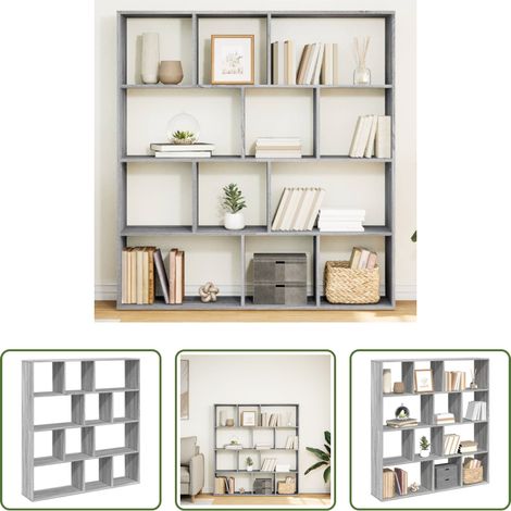 Bücherregal Holz - Bücherregal Grau Sonoma 132x29x141,5 cm Holzwerkstoff (1/5)