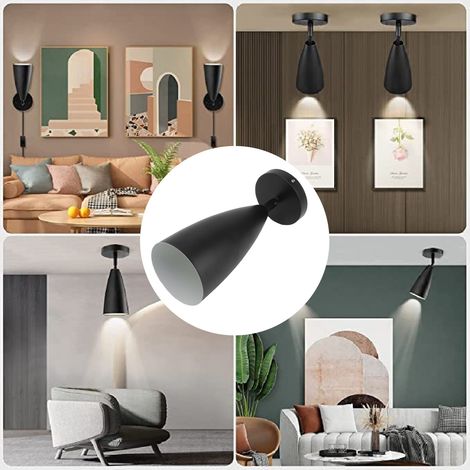 Applique murale de style rétro américain, style industriel, culot E27/E26 en fer forgé, pour chambre, bar, restaurant ou couloir. (1/5)