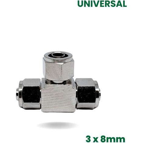 Raccordo a T in metallo 3x8mm (1/5)