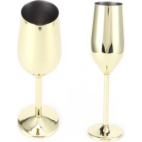 1 Gobelet Inox 200 ml Plaqué or Fini miroir Bar Fête Pique-nique (1/5)