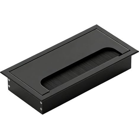 Passe Câble Bureau 80 X 160 mm Aluminium Rectangulaire, Passe Câble pour Meuble et Table, Gestion des Câbles pour Organisation au Bureau et Espace de Travail (1/5)